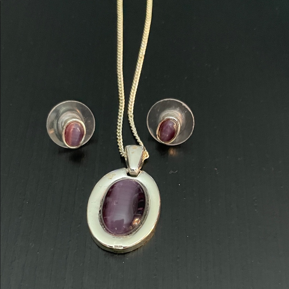 Elegant Silver and Purple Jewelry Set